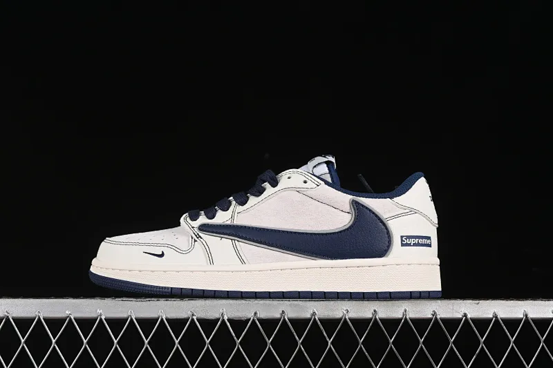 All categories Air Jordan Jordan series basketball shoes Air Jordan 1 Low High-end customized low-top sneakers Travis Scott x Fragment Design x Air Jordan 1 Low OG SP AJ1 Joe 1 Supreme joint-dark blue hook low-top cultural casual sneakers XZ2268-001